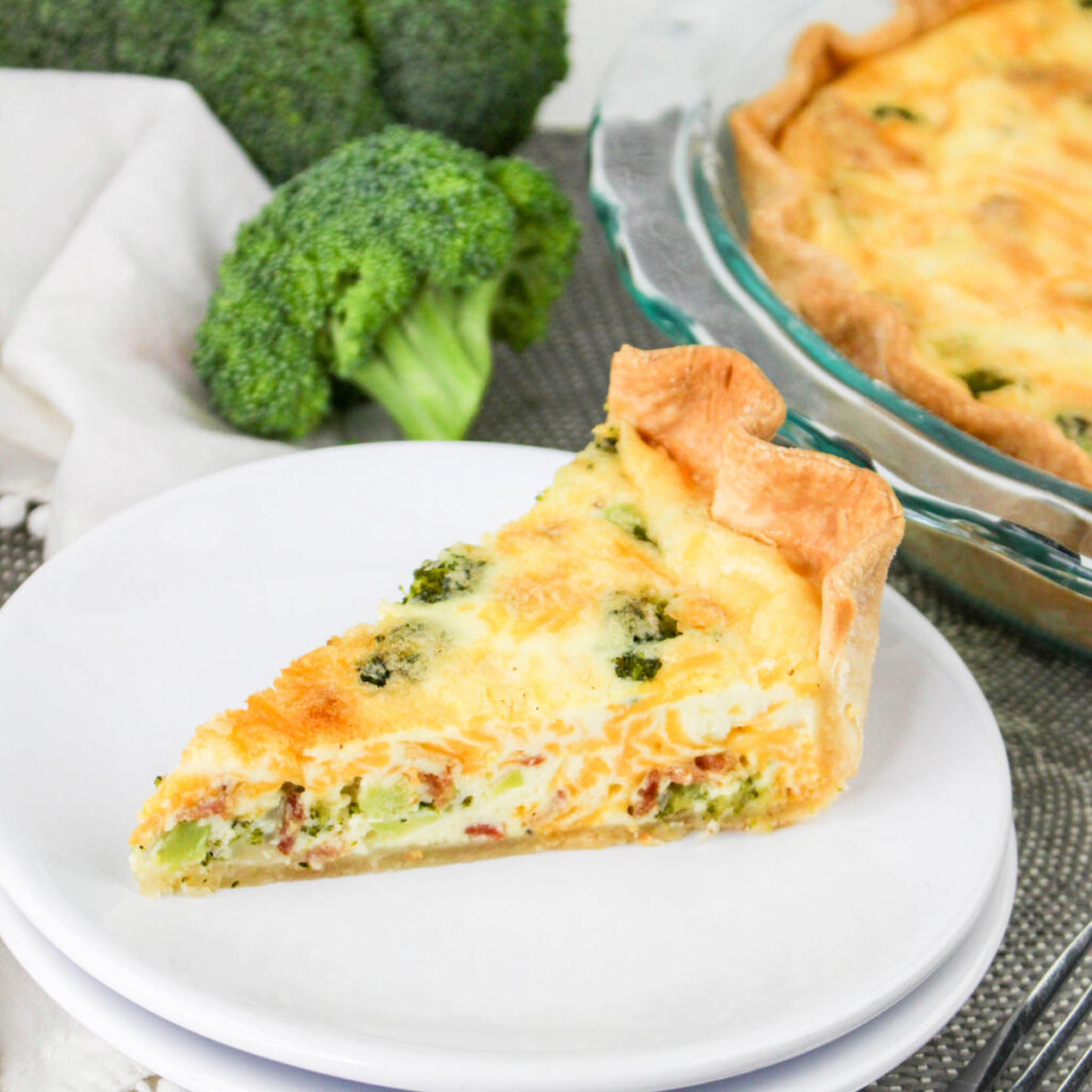 Cheesy Broccoli and Bacon Quiche Recipe - The Foodie Affair
