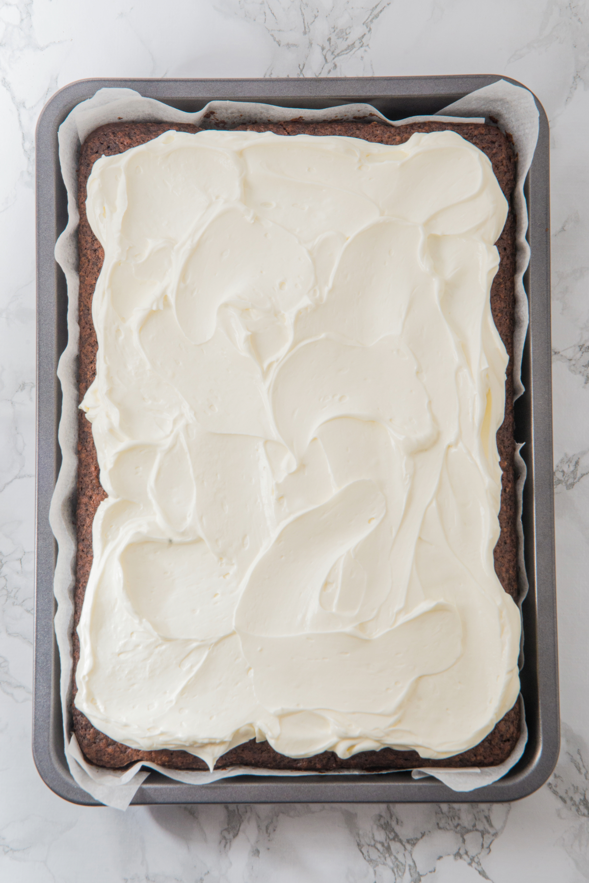Frosted St Patrick's Day cake made with Guinness beer.