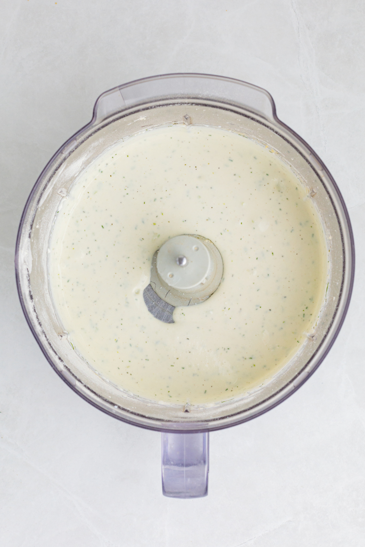Dip blended ingredients in a food processor.
