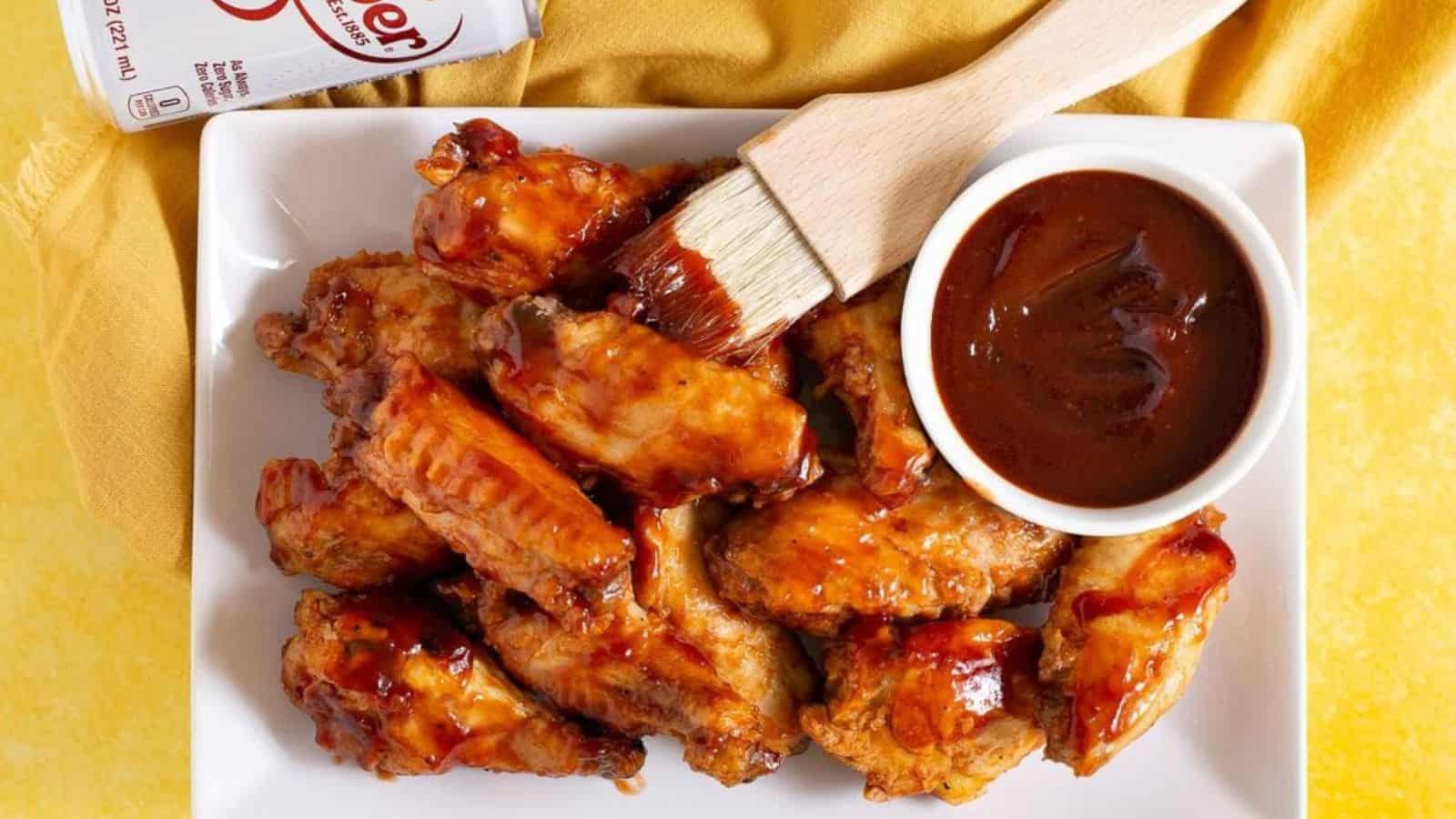Wings on a white platter.