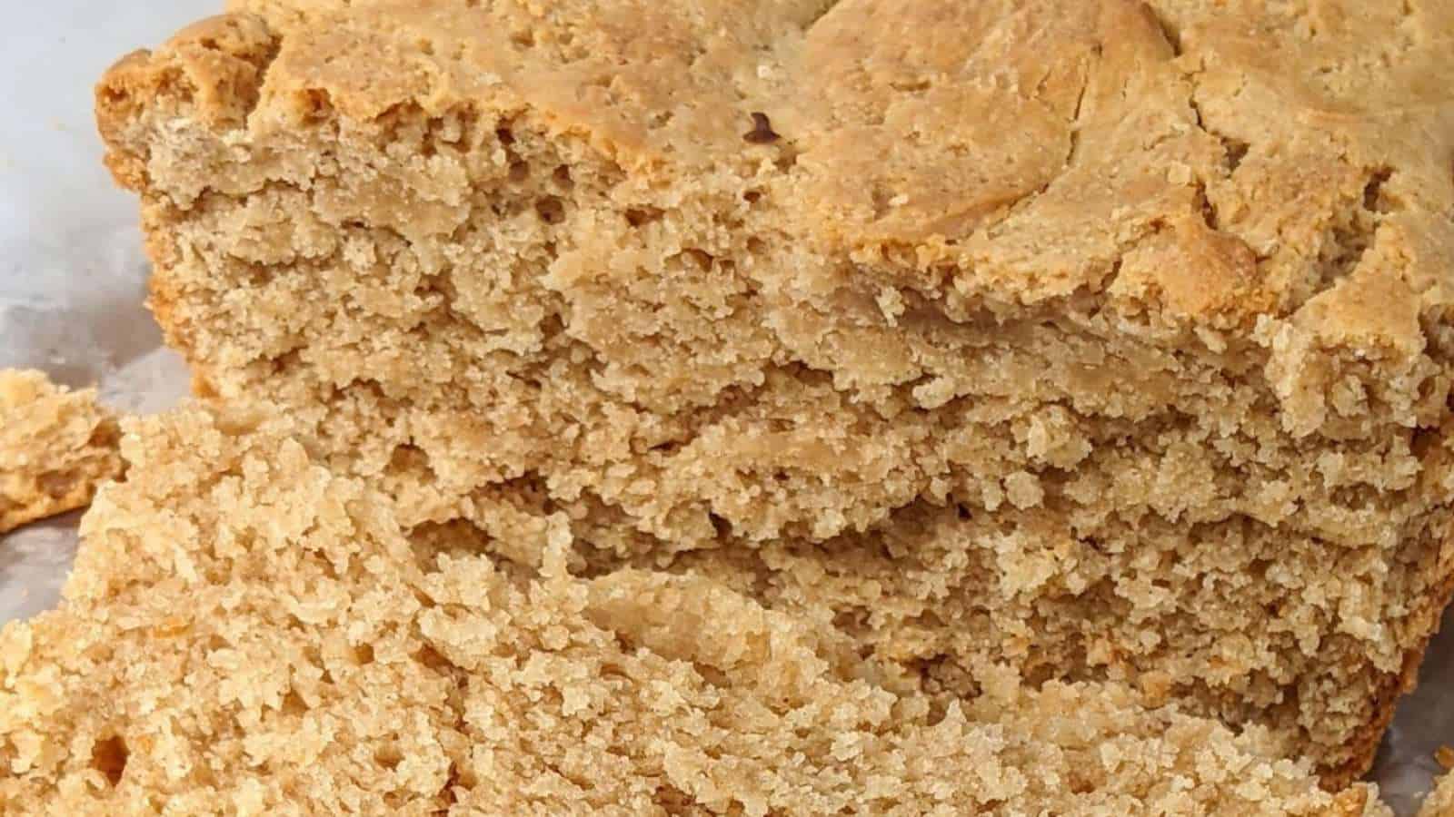 Close up image of peanut butter bread.