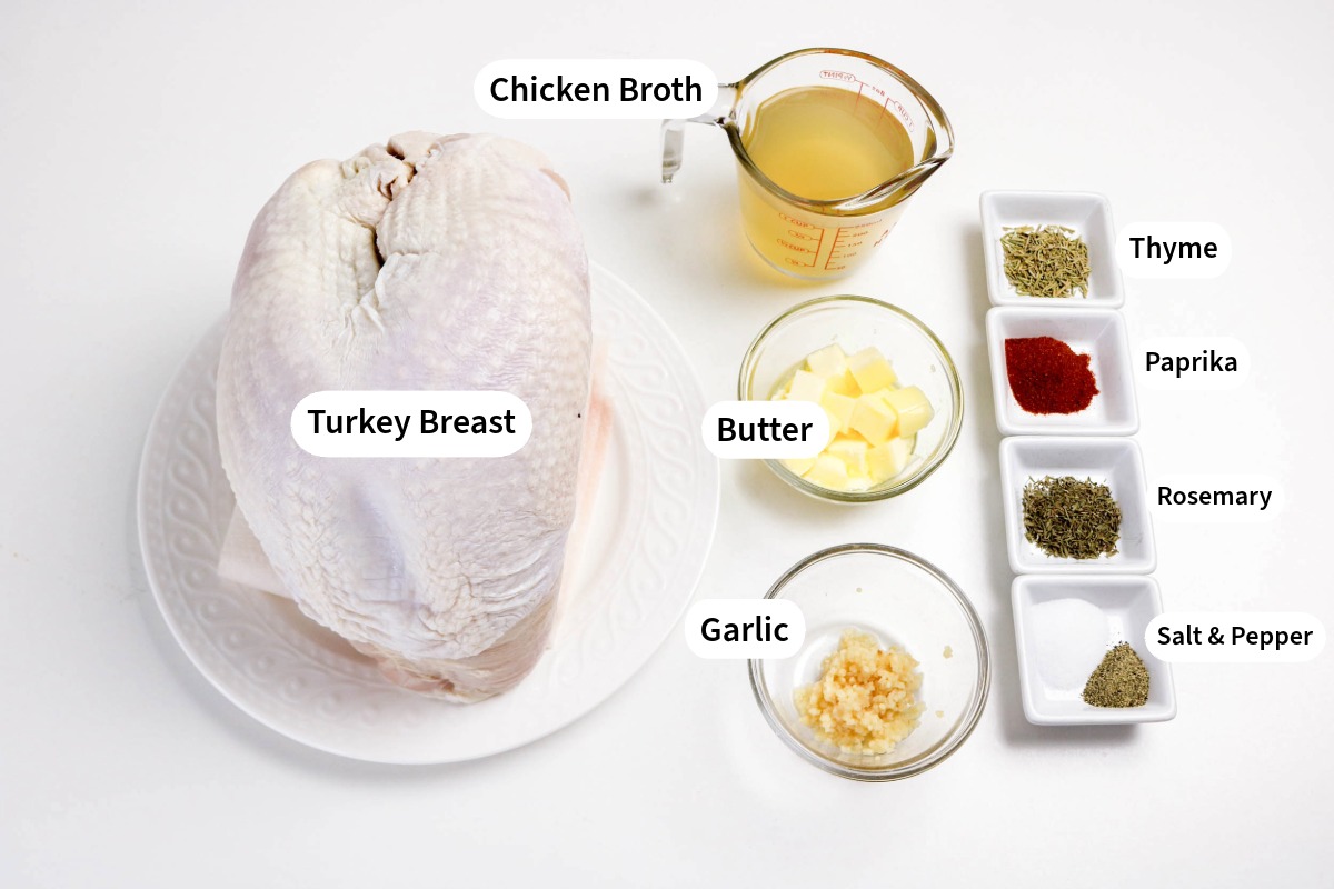 Ingredients to make turkey breasts roasted in the oven.