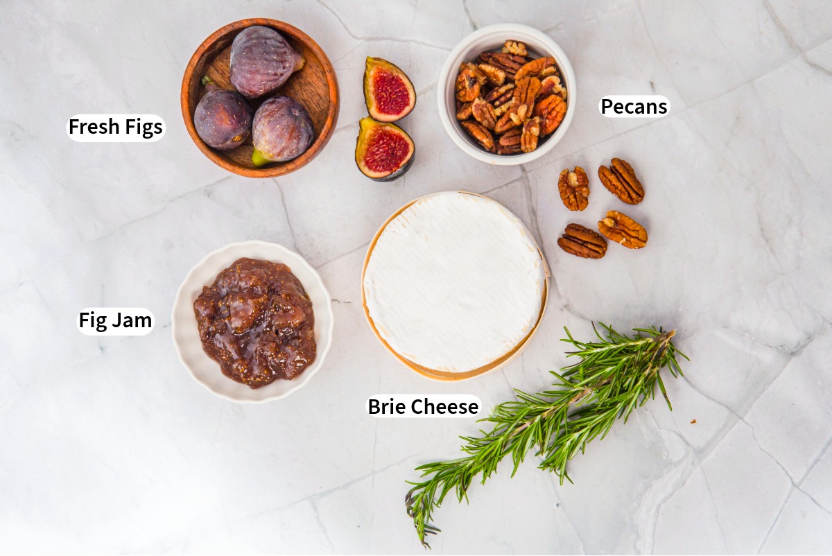 Ingredients to make air fried baked brie.