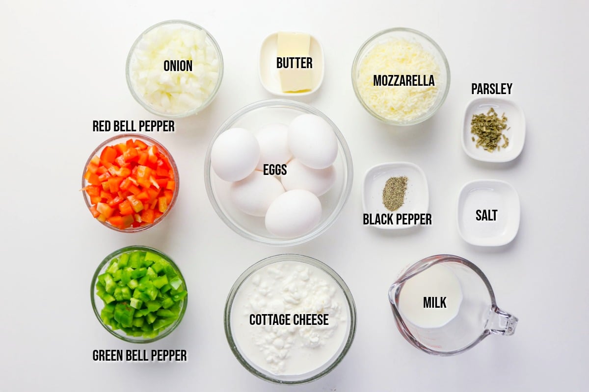 Ingredients to make breakfast casserole.