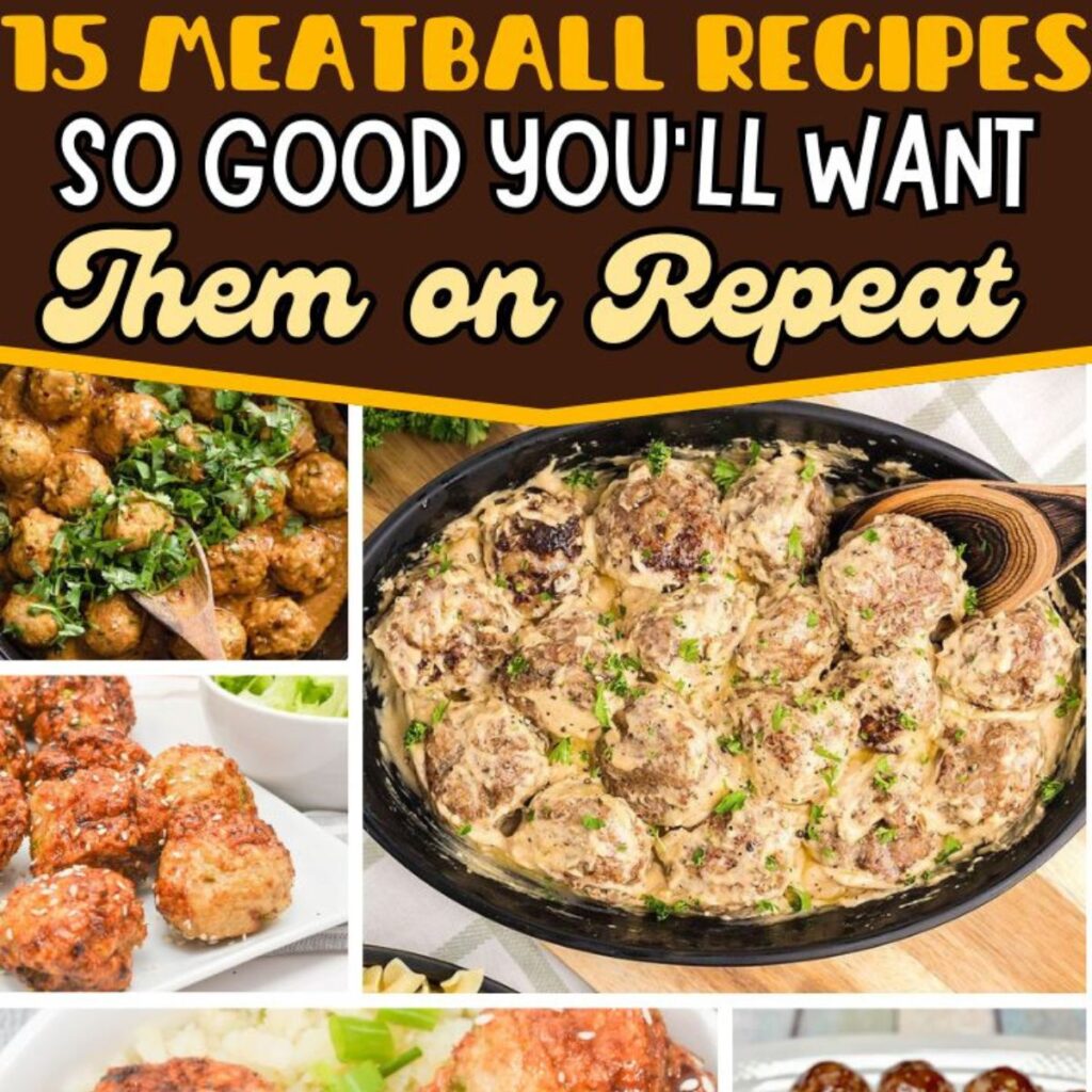 Collage of meatball recipes.