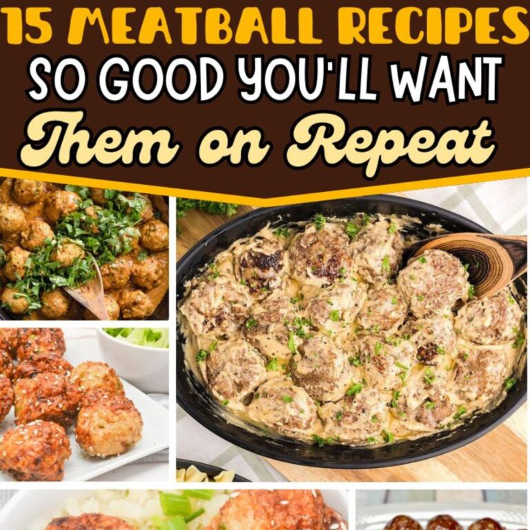 Collage of meatball recipes.