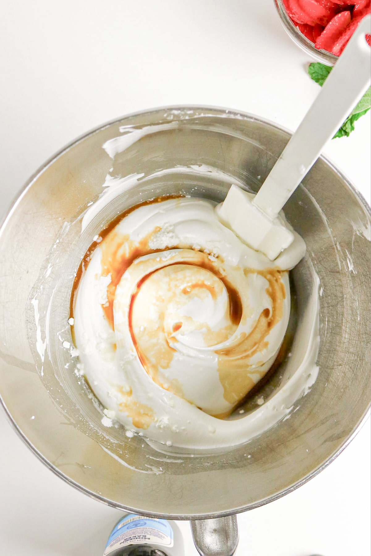 vanilla added to meringue.
