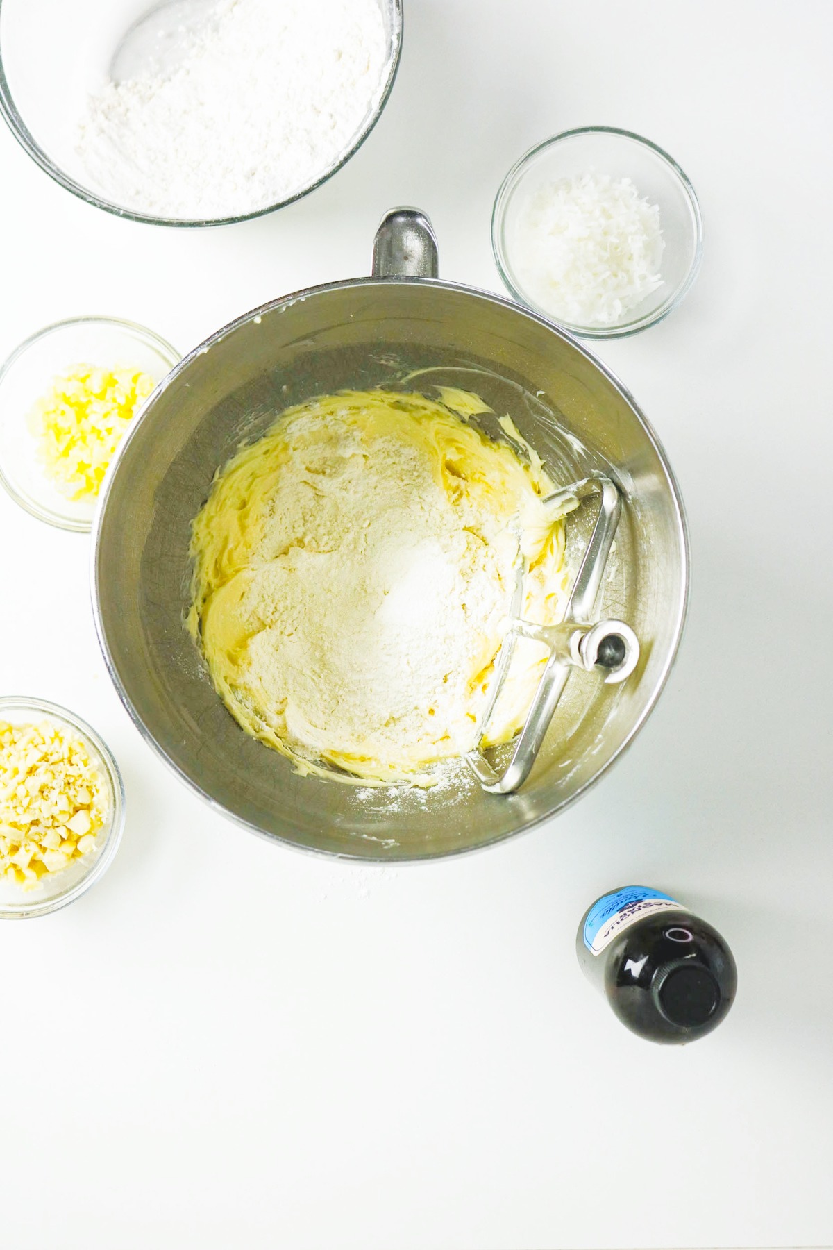Butter mixture with the flour mixture before blending together.