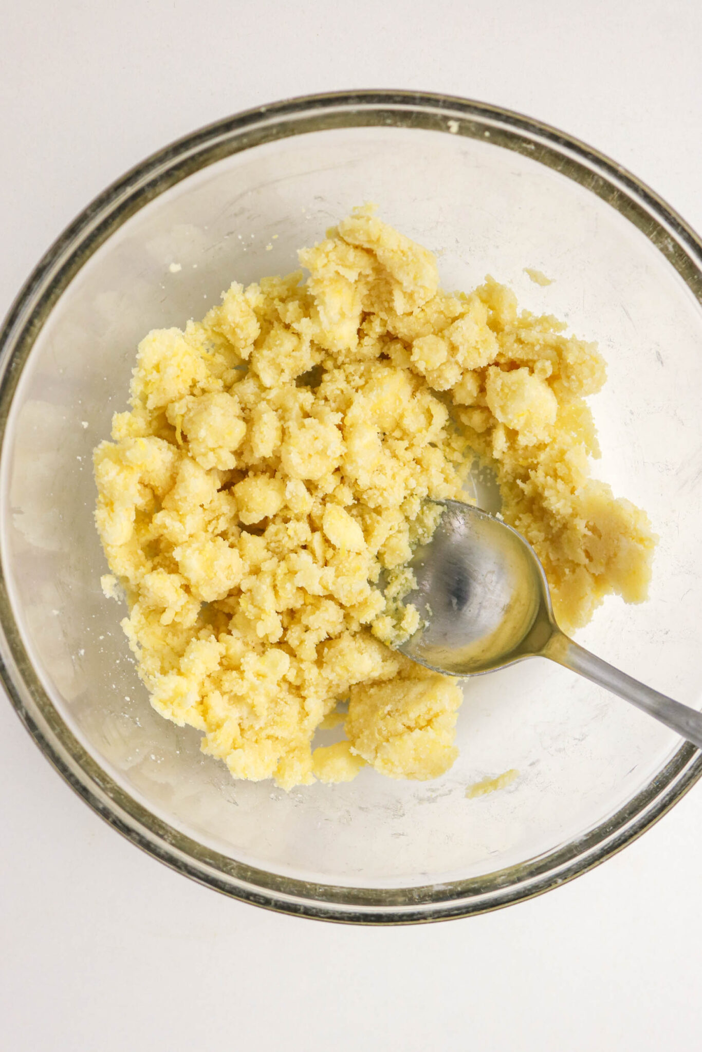 Streusel crumble before adding to batter.