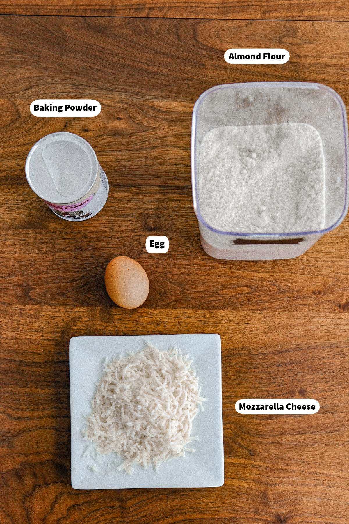 Ingredients needed to make chaffles.