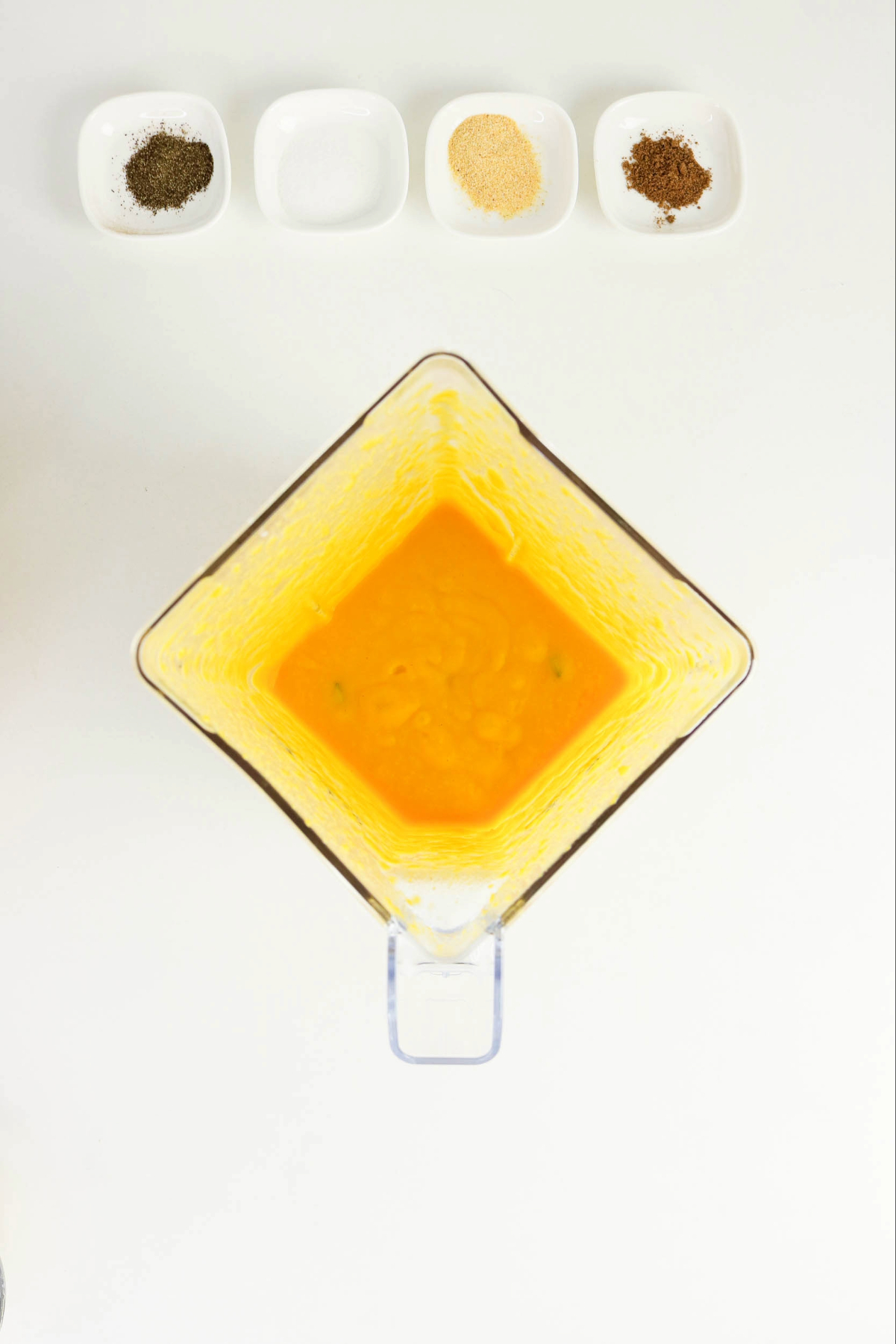 Cooked butternut squash blended in a food processor.